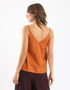 Top in cotton thin straps with a V-neckline